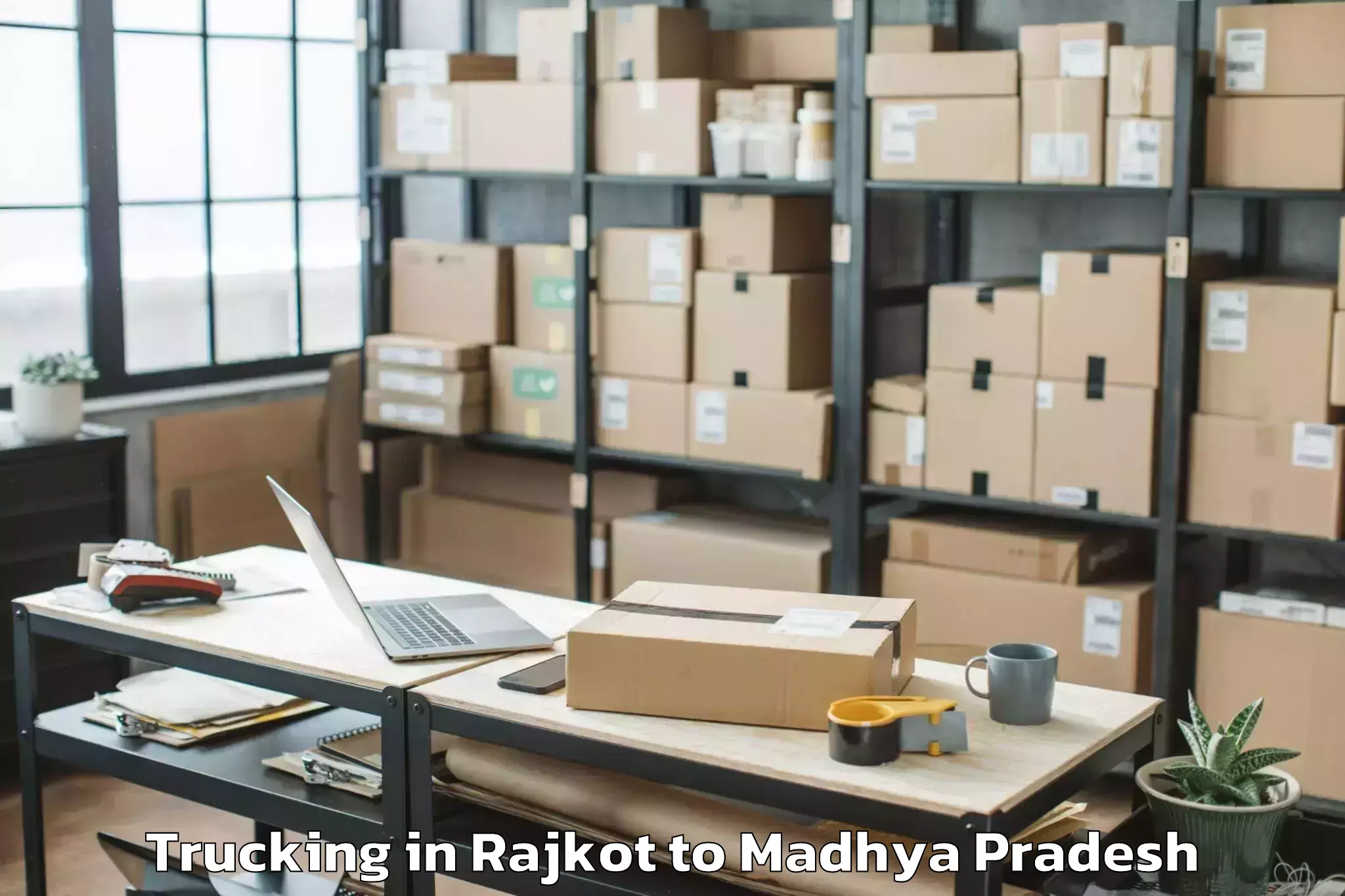 Book Rajkot to Garh Rewa Trucking Online